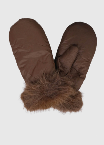 Madi коричневые перчатки с меховыми вставками