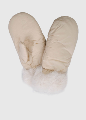 Madi beige fur inserts gloves