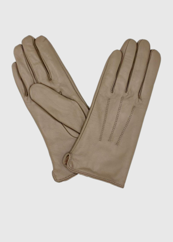 Milky beige leather gloves