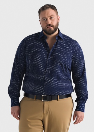 Regular Fit Plus Size dark blue shirt