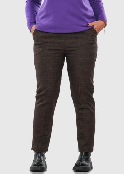 Jolina Classic Plus Size brown pants