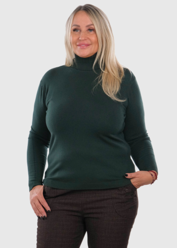 Eulalia Plus Size dark green women's turtleneck
