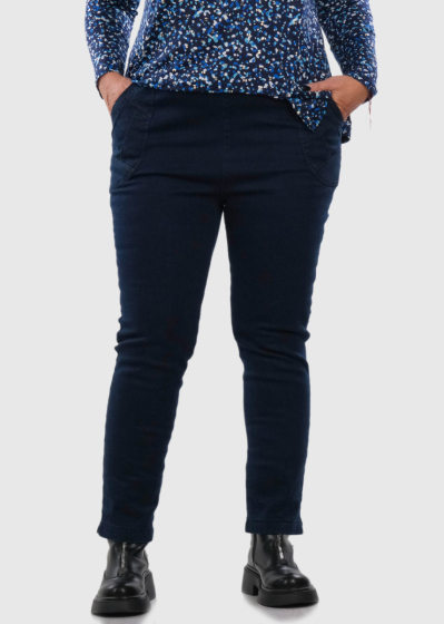 Zelda Plus Size dark blue pants with pockets