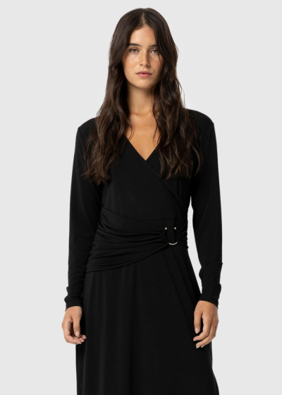 Black long sleeve evening dress