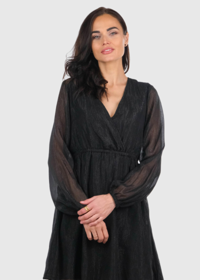 Tiana black short evening dress