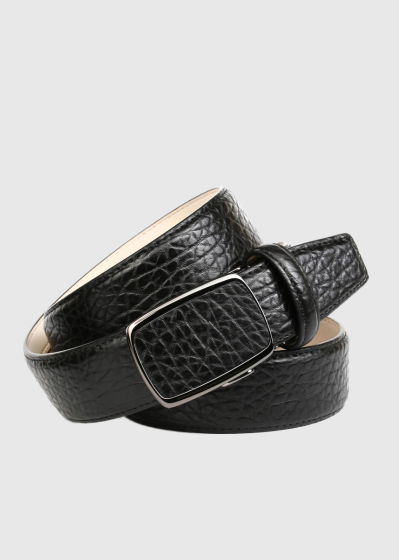 Black men's leather belt