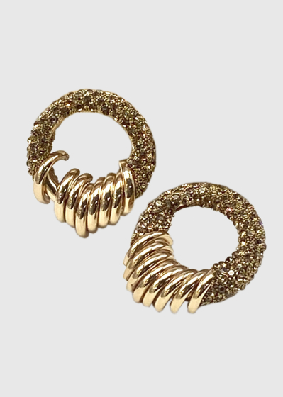 Ayame gold-colored women's earrings