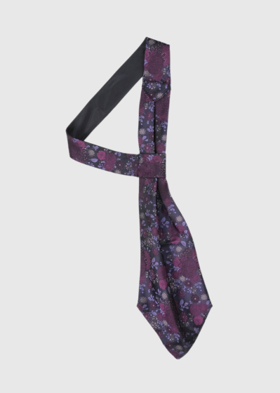 Purple floral printed tie