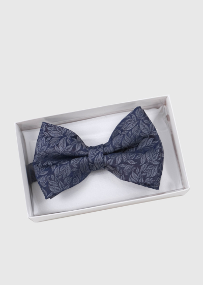 Dark blue bow tie with a print