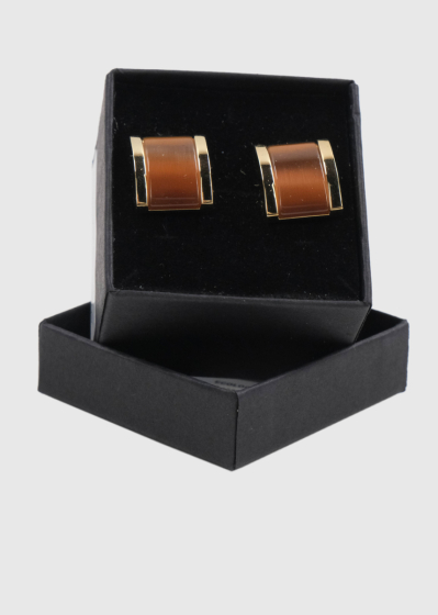 Brown men's cufflinks