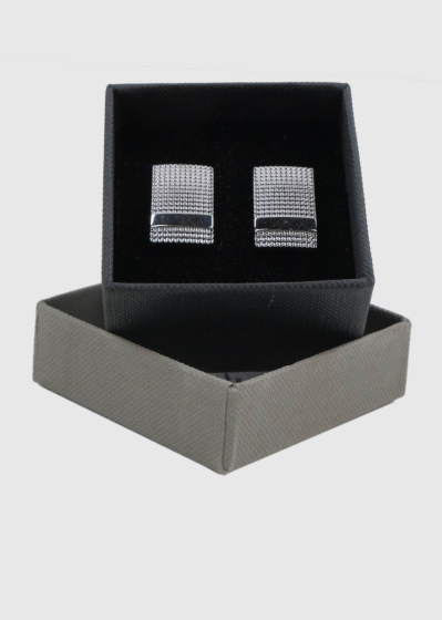 Silver-colored men's cufflinks