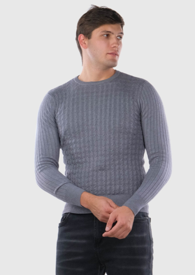 Federico grey mens texture sweater