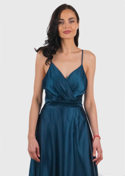 Ardina dark green backless evening dress