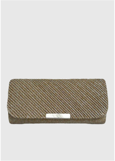 Aine gold fold over clutch