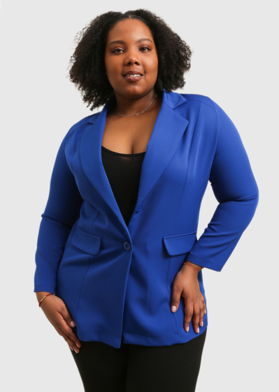 Anora Plus Size blue blazer