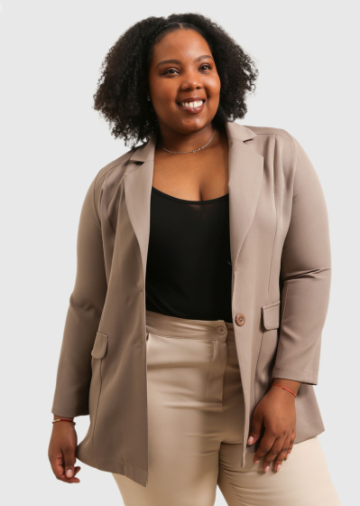 Anora Plus Size dark beige blazer