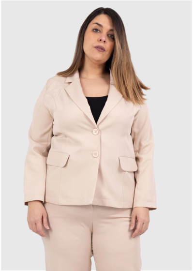 Arsinoуа Plus Size beige women's blazer
