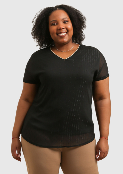 Adena черная блузка Большого Размера