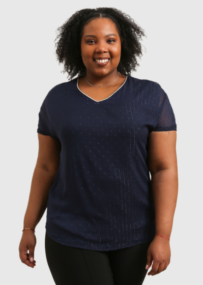 Adena Lielo izmēru tumši zila blūze