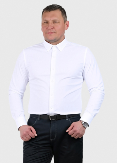 Asil balts krekls ar garām piedurknēm