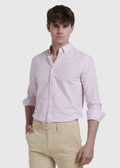 Aasim light pink striped shirt