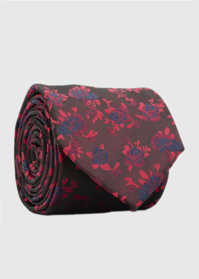 Aurel men's tie with floral print