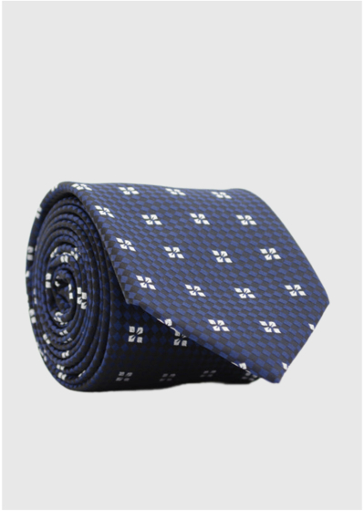 Ander blue tie with print