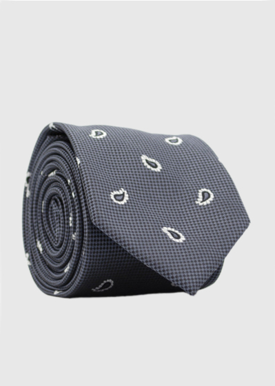 Alakai grey men's tie with print