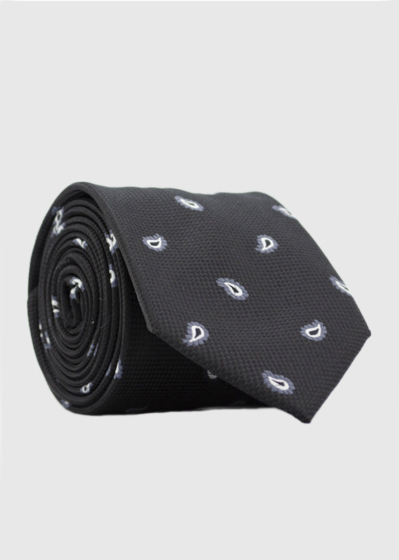 Alakai black men's tie with print