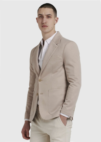 Arktos beige blazer with patch pockets
