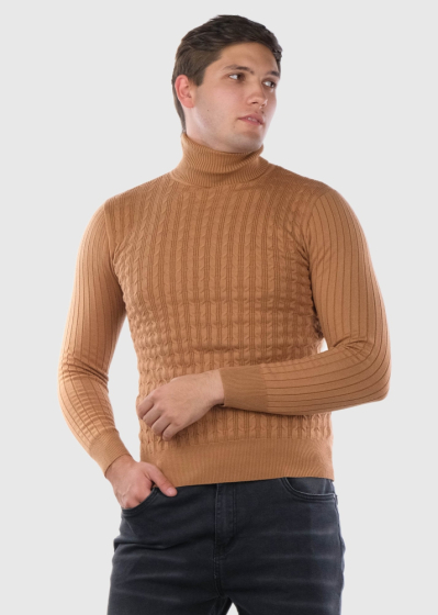 Colombano brown mens warm turtleneck
