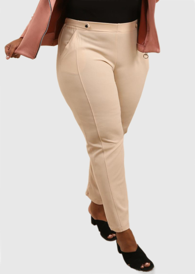 Arona Plus Size beige pants with pockets
