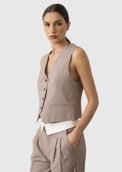 Alima light brown women's vest