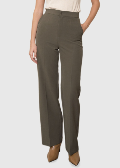 Adel khaki women's high-rise pants
