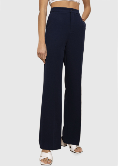 Adel dark blue women's high-rise pants