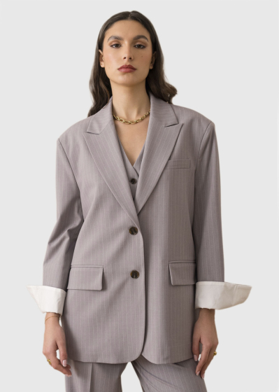 Azalea grey striped blazer