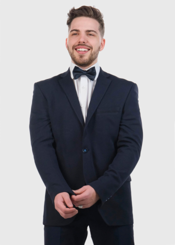 Bekir tumši zila vīriešu pieguļoša žakete