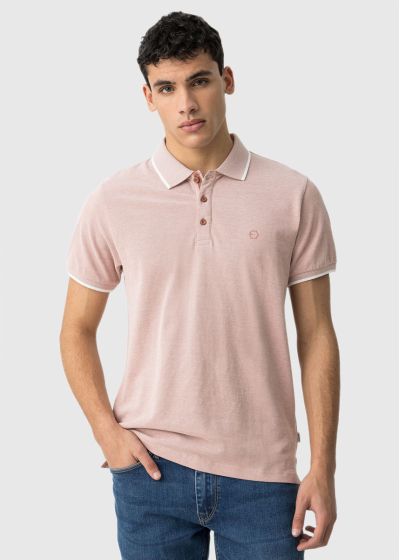 Light orange men's polo shirt