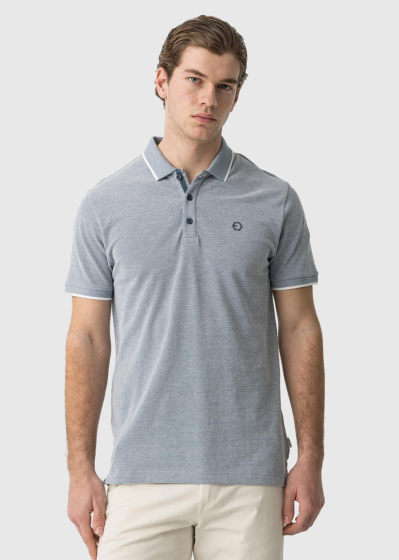 Blue men's polo shirt