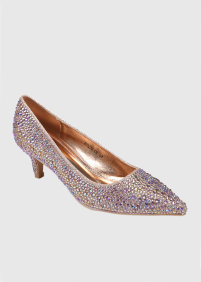 Antje gold shoes with rhinestones