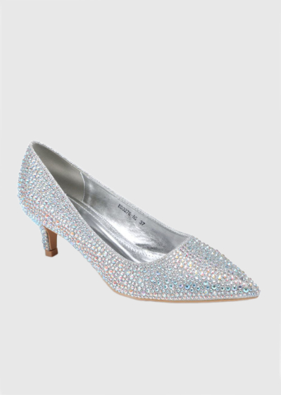 Antje silver shoes with rhinestones