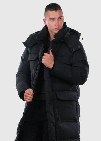 Saverio black long warm jacket