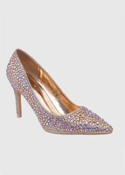 Aimée beige shoes with rhinestones