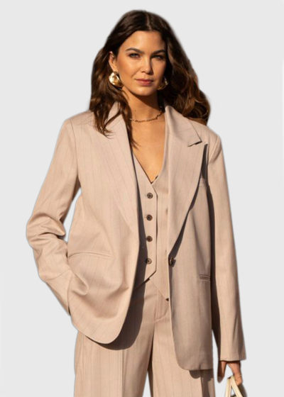 Aira beige striped blazer