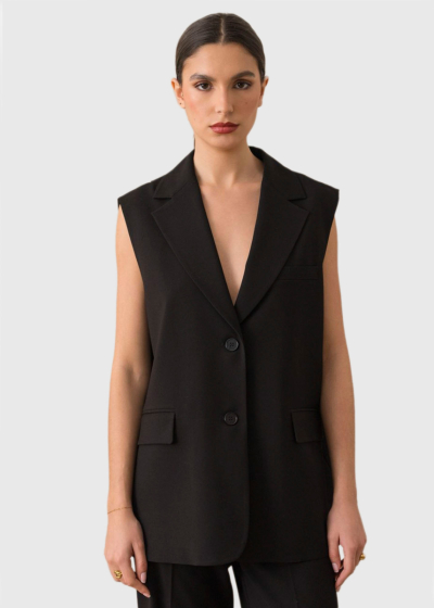 Audrey black oversized vest