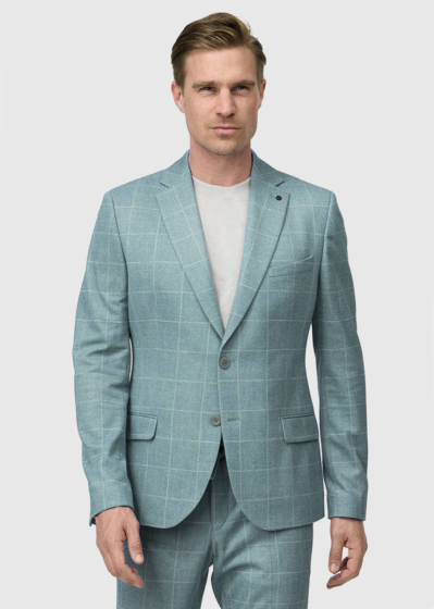 Tadashi green men's checkered blazer
