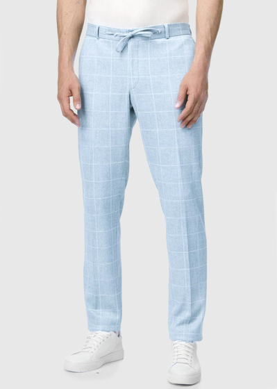 Tomer blue men's checkered trousers