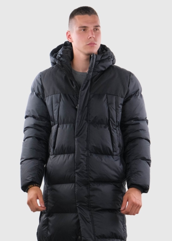 Saturnino black warm jacket with hood