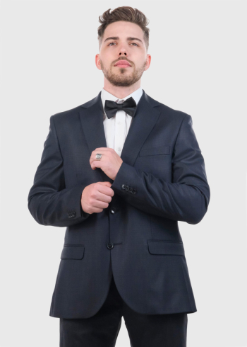 Teri Slim Fit dark blue woolen men's suit