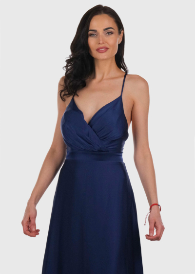 Ardina dark blue backless evening dress